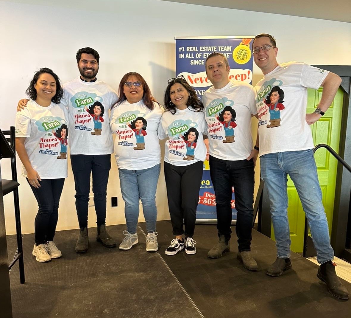 The Let's Farm with Monica Thapar coaching team in matching branded t-shirts